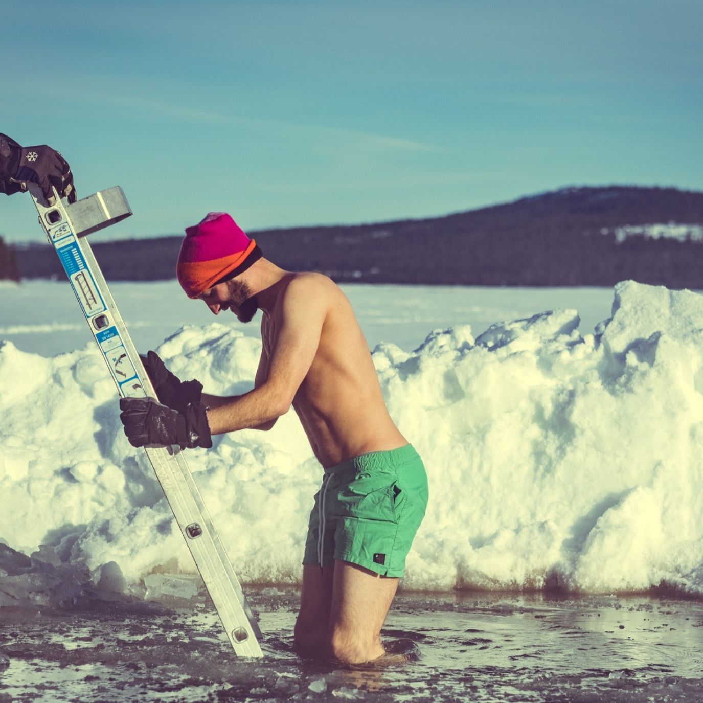 ijszwemmen in gålåvatnet